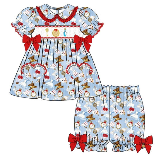 Alice In Wonderland Smocked Pyjama Set (Pre Order 6-7 Weeks Wait For Delivery)