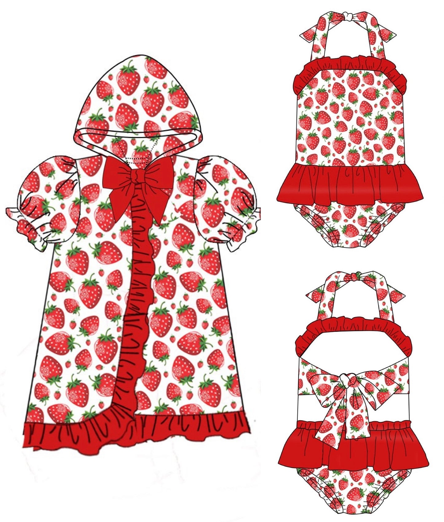 Strawberry Exclusive Swimwear Set - In Stock (Ready To Post)
