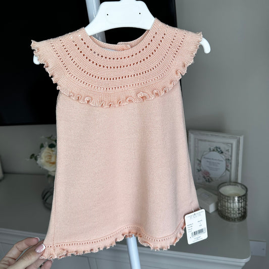 Peach Knitted Collar Dress (Up To 6 Years)