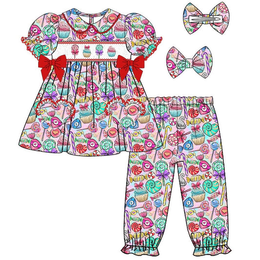Exclusive Candy Land Smocked Pyjama Set - In Stock (Ready To Post)