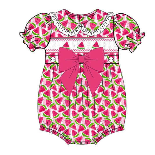 Watermelon Exclusive Smocked Romper - In Stock (Ready To Post)
