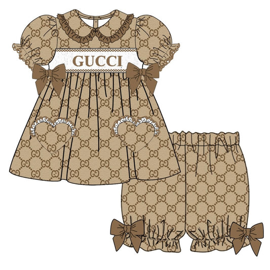 Exclusive Gucci Inspired Smocked Pyjama Set (Pre Order 6-7 Weeks Wait For Delivery)