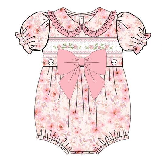 Floral Exclusive Smocked Romper - In Stock (Ready To Post)