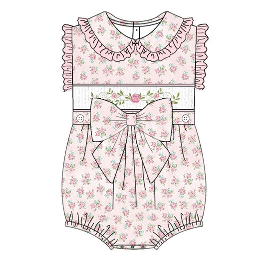 Blush Floral Vintage Exclusive Smocked Romper - In Stock (Ready To Post)