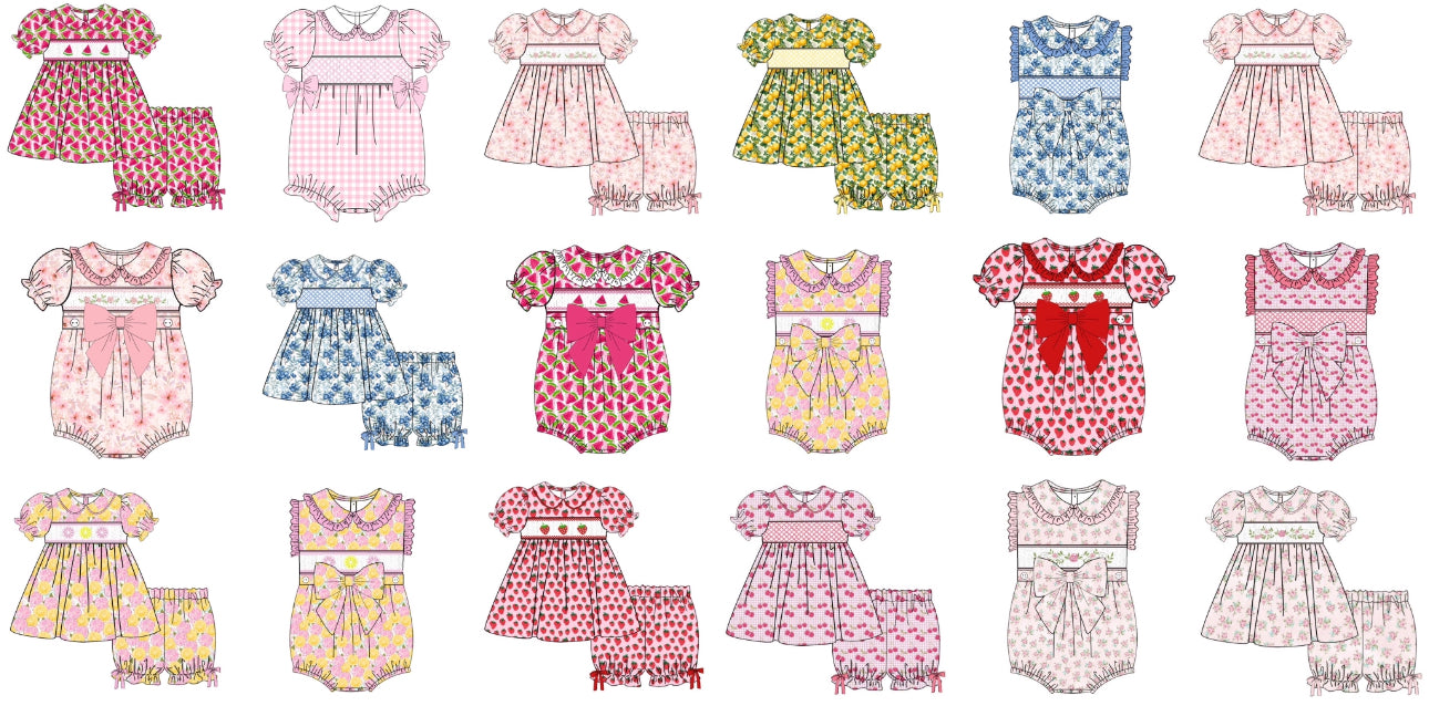 Smocked Summer Collection Lucky Dip | Romper or Dress / Bloomer Set - ONE ITEM