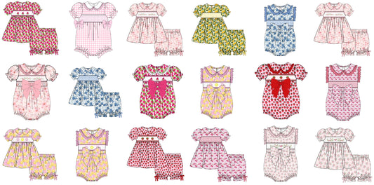 Smocked Summer Collection Lucky Dip | Romper or Dress / Bloomer Set - ONE ITEM