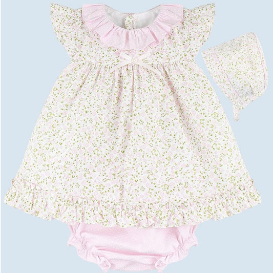 Bella Floral Dress Set With Bonnet (Up To 3 Years)